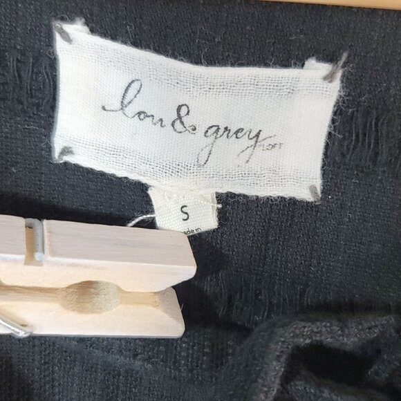 Lou & Grey Mini Dress Black Small 100% Cotton Pocket Roll Tab Lace Up Drawstring - Picture 8 of 9